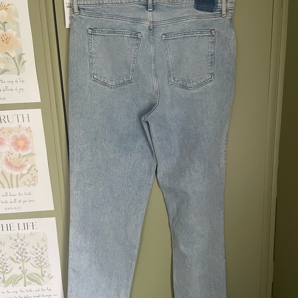 NWT Abercrombie & Fitch Light Wash The 90’s Straight Jeans Sz 16R - Picture 5 of 6
